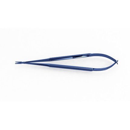 Micro Needle Holder - Extended Knurled Round Handle - Regular Box Lock