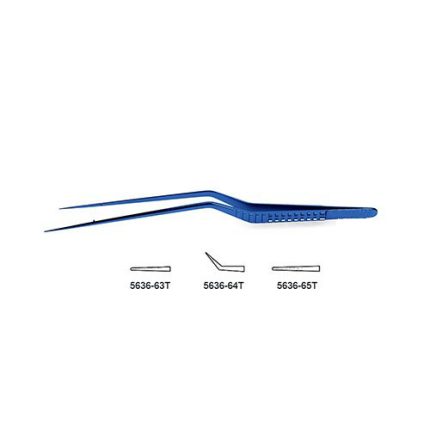 CV Elite - Titanium Bayonet-Style Micro Forceps - Tips Impregnated W/ Fine Tungsten Carbide Dust