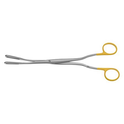 Xeltech Surgical's Sopher Original Ovum Forceps are surgical instruments with serrated, hollow blades used for grasping and removing tissue, particularly placental or other products of conception, from the uterus during gynecological procedures. They are designed with ring handles for comfortable and secure handling, and are available with or without a ratchet mechanism.